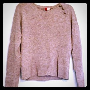 100% Wool Sweater Grey Marl M